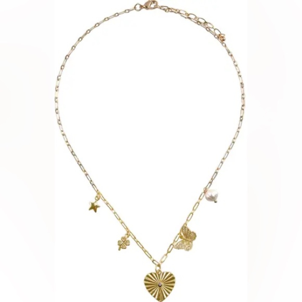 Freshwater Pearl Mixed Charm Necklace